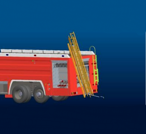 Vertikales Leiterzugangssystem für Feuerwehrautos